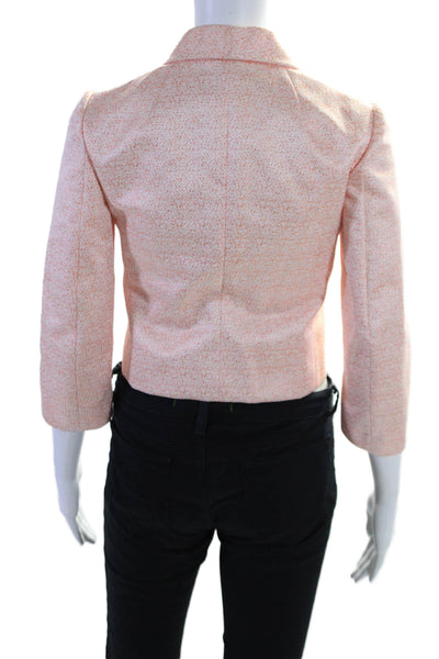 Dsquared2 Womens Long Sleeve Notch Lapel Two Button Cropped Blazer Orange 40