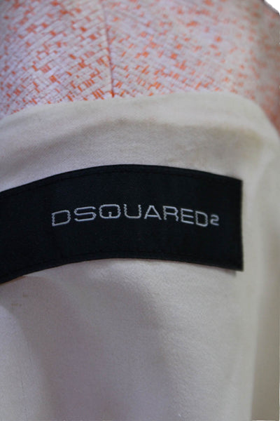 Dsquared2 Womens Long Sleeve Notch Lapel Two Button Cropped Blazer Orange 40