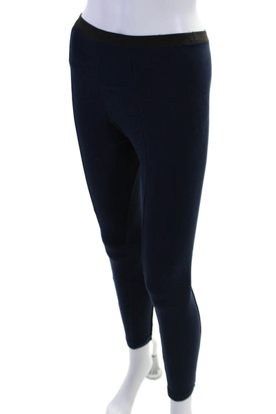 Theory Womens Elastic Waist Tapered Pleated Leggings Blue Size Small