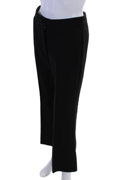 Stella McCartney Womens Flat Zip Front Tapered Leg Pleated Pants Black 26 in