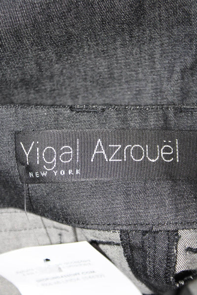 Yigal Azrouel Womens Tapered Leg Side Zip Skinny Jeans Black Size Small