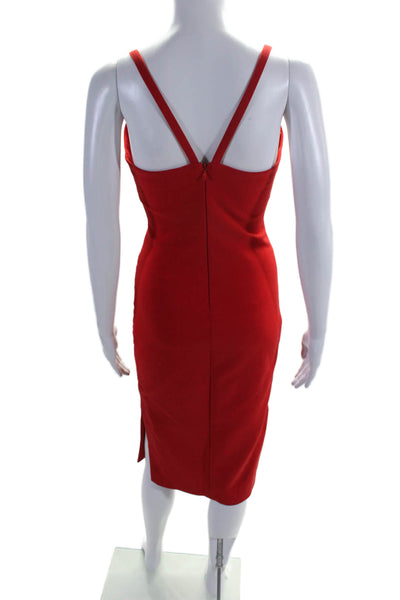 Cinq A Sept Womens Back Zip Sleeveless Sweetheart Sheath Dress Red Size 2