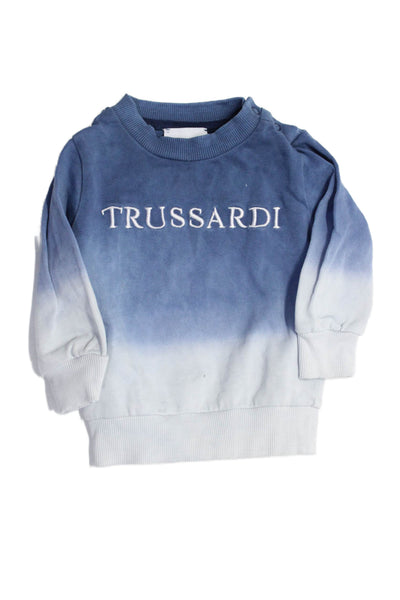 Trussardi Junior Unisex Kids Cotton Ombre Pullover Sweatshirt Top Blue Size 6