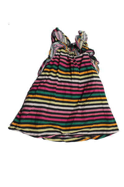 Sonia Rykiel Girls Cotton Striped Sleeveless Dress Multicolor Size 4Y