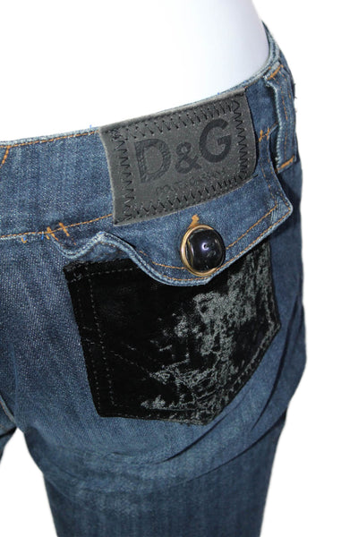 D&G Dolce & Gabbana Womens Cotton Denim Five Pocket Cropped Jeans Blue Size 26