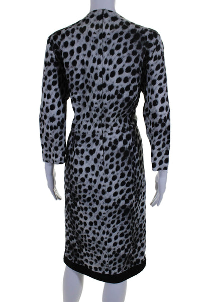 Blumarine Women's Short Sleeves Animal Print Cinch Waist Mini Dress Size 44