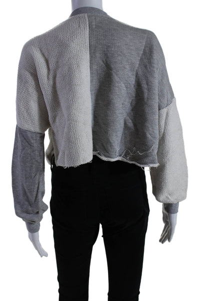 Electric & Rose Women's Crewneck Long Sleeves Cropped Sweatshirt Gray Size XS