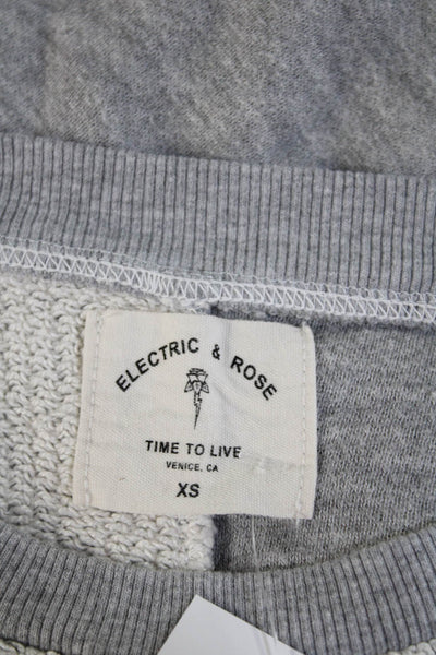 Electric & Rose Women's Crewneck Long Sleeves Cropped Sweatshirt Gray Size XS