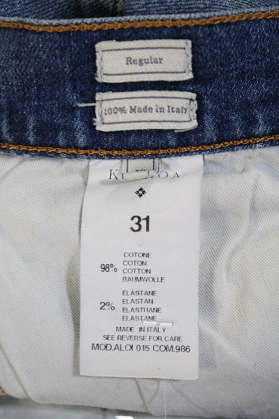 Ka/Noa Mens High Rise Slim Leg Regular Fit Jeans Blue Cotton Blend Size 31