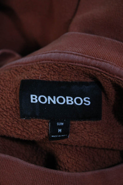 Bonobos Mens Floral Embroidered Long Sleeves Sweatshirt Brown Size Medium