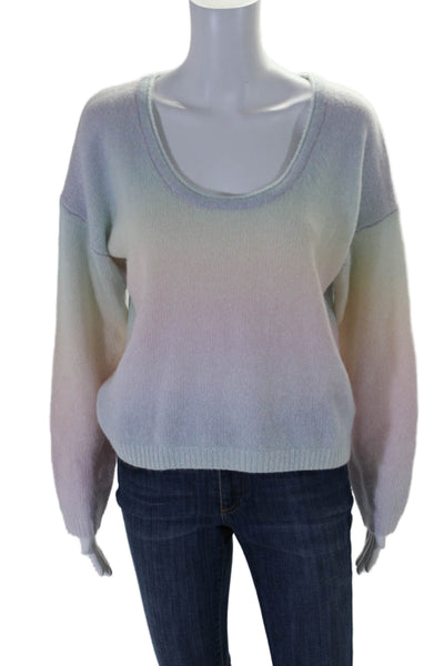 Splendid Womens Scoop Neck Ombre Sweater Multicolored Wool Size Small