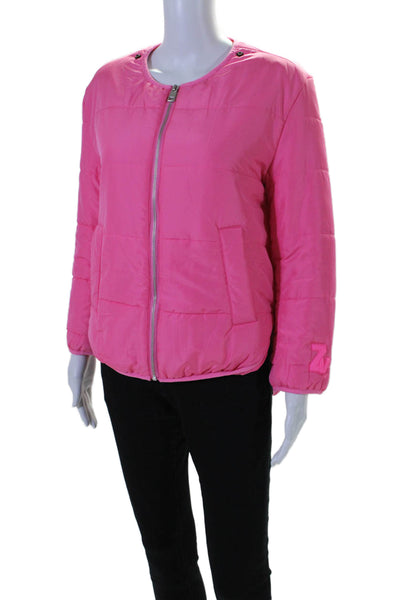 Zadig & Voltaire Womens Long Sleeve Zip Front Puffer Jacket Pink Size XS