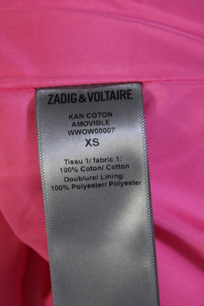 Zadig & Voltaire Womens Long Sleeve Zip Front Puffer Jacket Pink Size XS