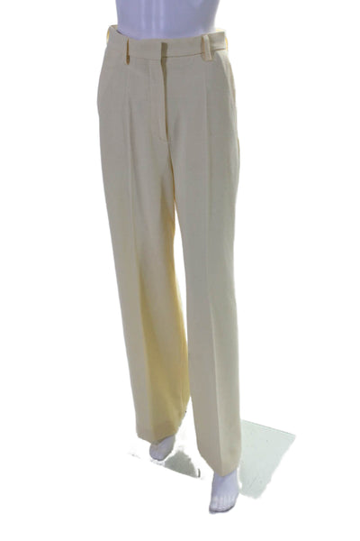 Nanushka Womens Two Pocket High-Rise Wide Leg Pants Trousers Yellow Size M