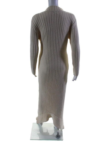 BLANK Womens Turtleneck Long Sleeves Asymmetrical Sweater Dress White Size Small