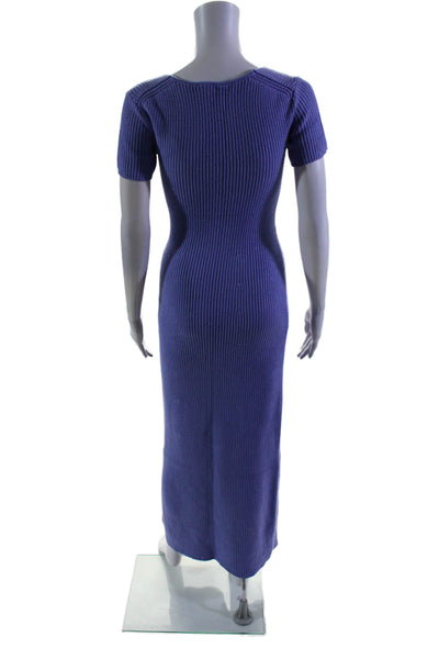 Staud Womens Purple Sweetheart Neck Short Sleeve Sweater Dress Size XS