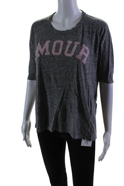 Zadig & Voltaire Womens Short Sleeve Crew Neck Amour Tee Shirt Gray Size XS