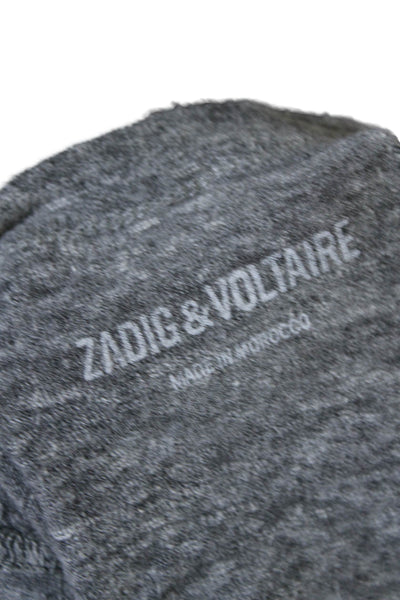 Zadig & Voltaire Womens Short Sleeve Crew Neck Amour Tee Shirt Gray Size XS