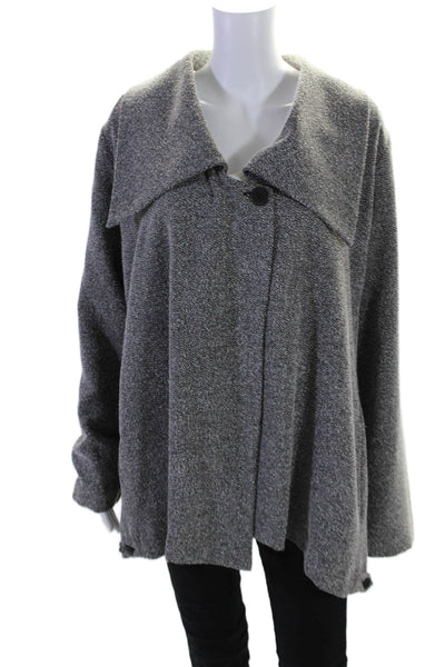 Staples Womens Gray Cowl Neck One Button Long Sleeve Coat Jacket Size XXL