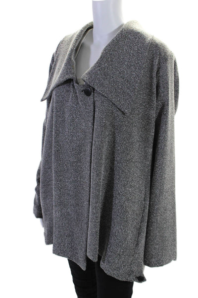 Staples Womens Gray Cowl Neck One Button Long Sleeve Coat Jacket Size XXL