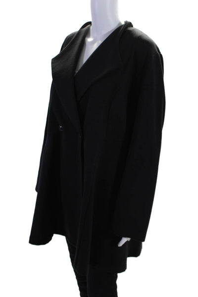 Comfy U.S.A. Womens Black Double Breasted Long Sleeve Pea Coat Size 1X