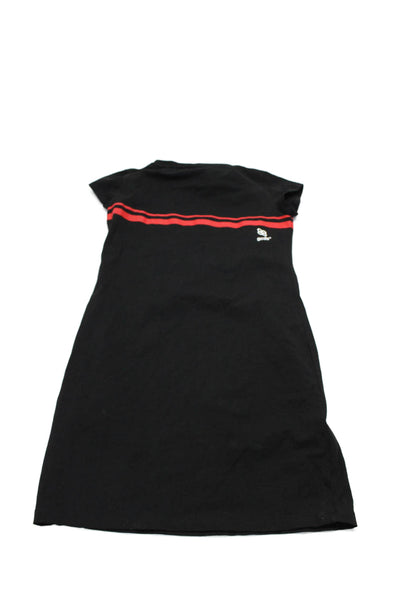 GCDS Childrens Girls Short Sleeves Shirt Dress Black Red Cotton Size 12