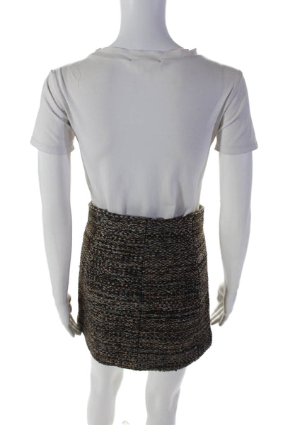 Isabel Marant Womens Back Zip Above Knee Skirt Wool Beige Gray Size 2