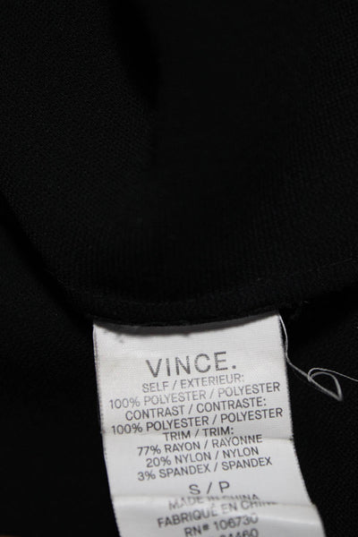 Vince Womens Sleeveless Mock Neck Pleated Blouse Black Size S