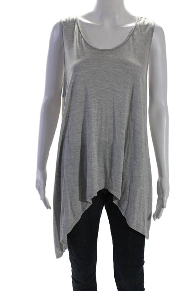 Eileen Fisher Womens Sleeveless Scoop Neck Tight Knit Tank Top Gray Size 1X