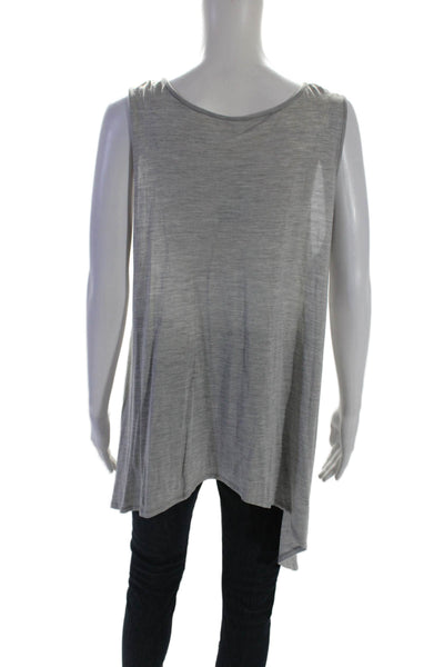 Eileen Fisher Womens Sleeveless Scoop Neck Tight Knit Tank Top Gray Size 1X