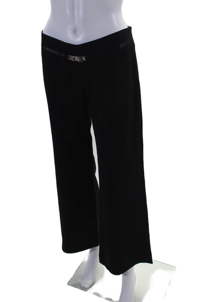 Montana Blu Women's Hook Closure Flat Front Straight Leg Pants Black Size 40