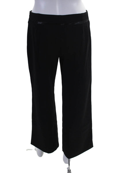 Montana Blu Women's Hook Closure Flat Front Straight Leg Pants Black Size 40