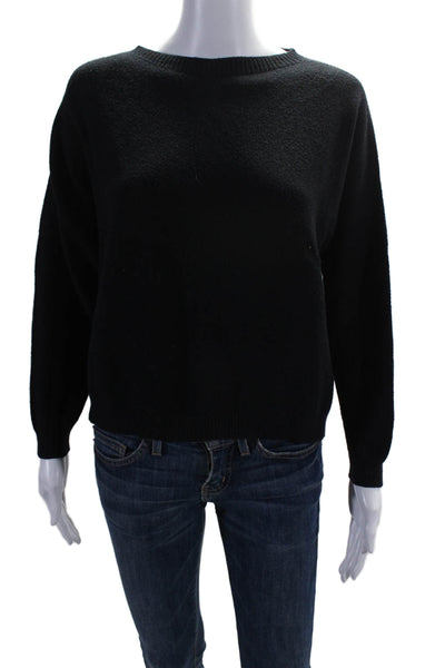 Alexandre Laurent Womens Round Neck Long Sleeve Knitted Sweater Black Size M