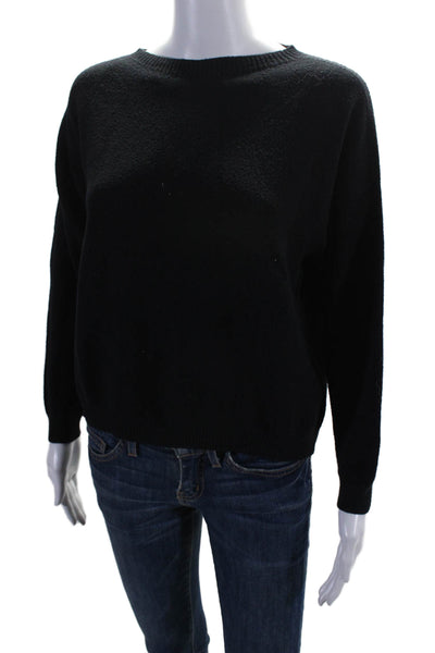 Alexandre Laurent Womens Round Neck Long Sleeve Knitted Sweater Black Size M