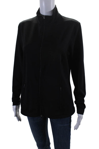 J. Mclaughlin Womens Full Zipped Mock Neck Long Sleeve Track Jacket Black Size L