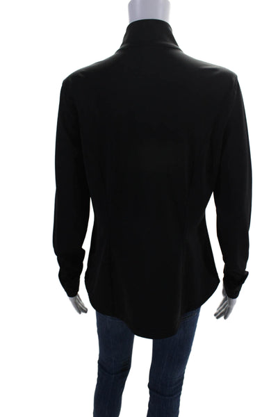 J. Mclaughlin Womens Full Zipped Mock Neck Long Sleeve Track Jacket Black Size L