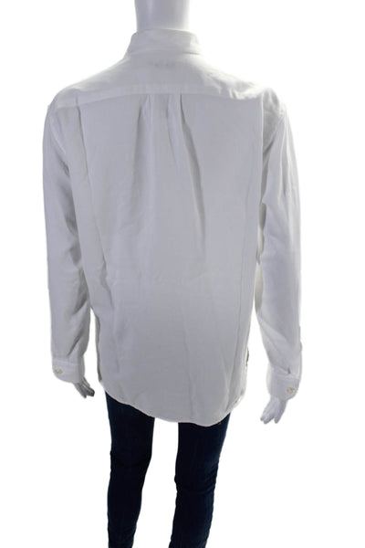 Maria Luisa B Womens Collared Cuffed Long Sleeve Buttoned-Up White Size EUR 40