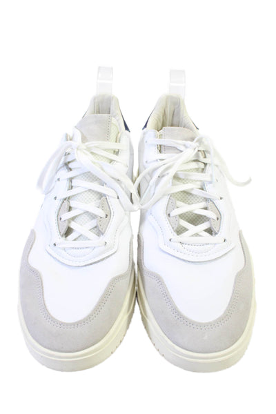 Kith Adidas Men's Round Toe Leather Lace Up Rubber Sole Sneakers White Size 12