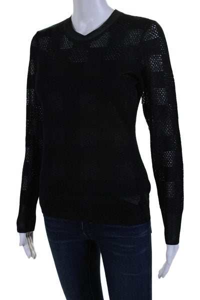 Rag & Bone Womens Alpaca Crew Neck Long Sleeves Sweater Black Size Extra Small