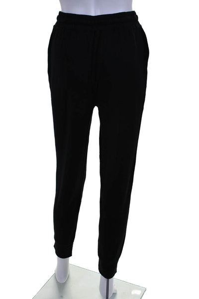 Splendid Womens Elastic Waist Drawstring Tapered Leg Sweatpants Black Size XS