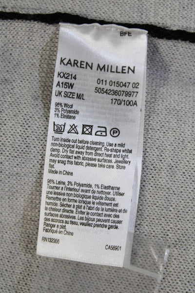 Karen Millen Womens Sleeveless Open Front Color Block Cardigan Sweater One Size