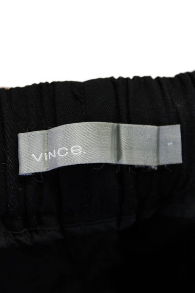 Vince Womens Pleated Front Cuffed Hem Drawstring Waist Capri Pants Black Size S