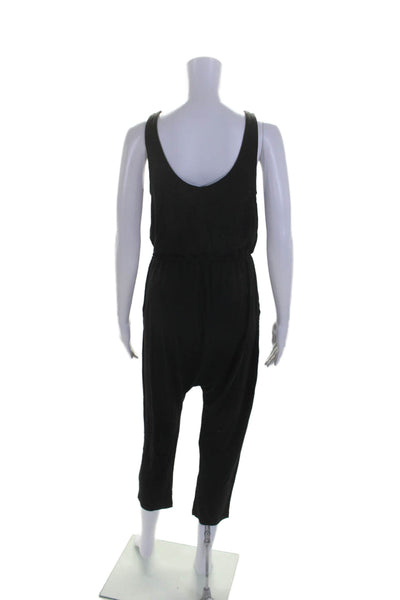 Ninety Percent Women's Sleeveless Pockets Straight Leg Jumpsuit Black Size M