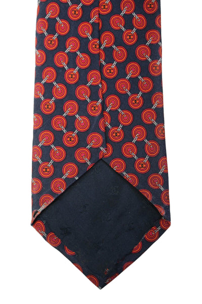 Chanel Mens Silk Abstract Print Classic Neck Tie Red Size OS