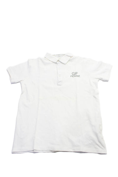 GF Ferre Boys 1/2 Button Short Sleeve Basic Polo Shirt White Size 12