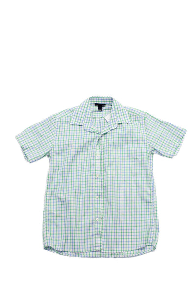 Oscar de la Renta Boys Short Sleeve Collared Button Down Short White 10