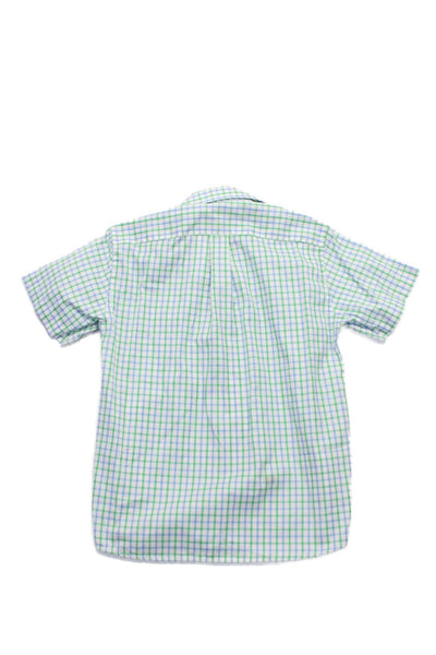 Oscar de la Renta Boys Short Sleeve Collared Button Down Short White 10