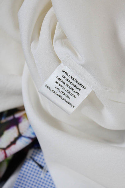 Haute Hippie Women's One Shoulder Long Sleeves Silk Ruffle Blouse Beige Size XS