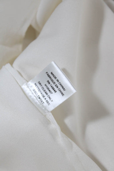 Haute Hippie Women's One Shoulder Long Sleeves Silk Ruffle Blouse Beige Size XS