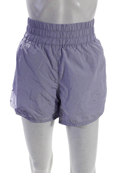 ONZIE Womens Elastic Waistband High Rise Short Shorts Lavender Size M/L